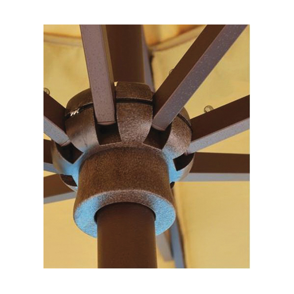 Galtech 737RC68 Auto-Tilt Umbrella, Teak Fabric, 39 in H Pole, 96 in H, 9 ft W Canopy, 75 in L Canopy, Octagonal Canopy - 3