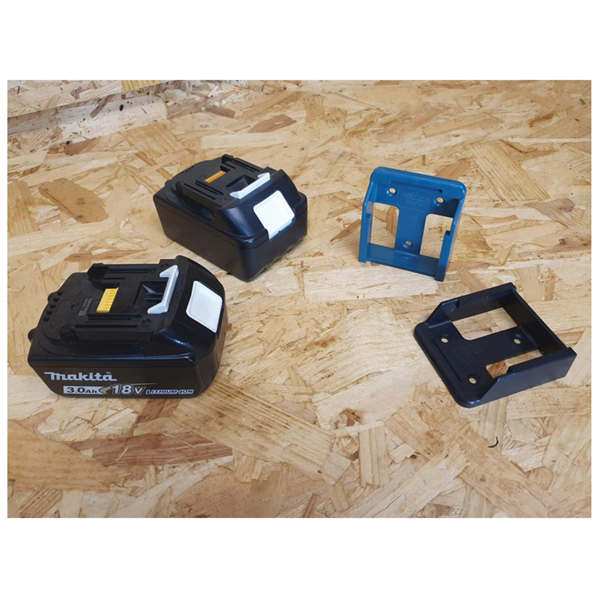 StealthMounts BM-MK18-BLU-6 Battery Mount, For: Milwaukee 18 V LXT Batteries, ABS, Blue, 6/PK - 4