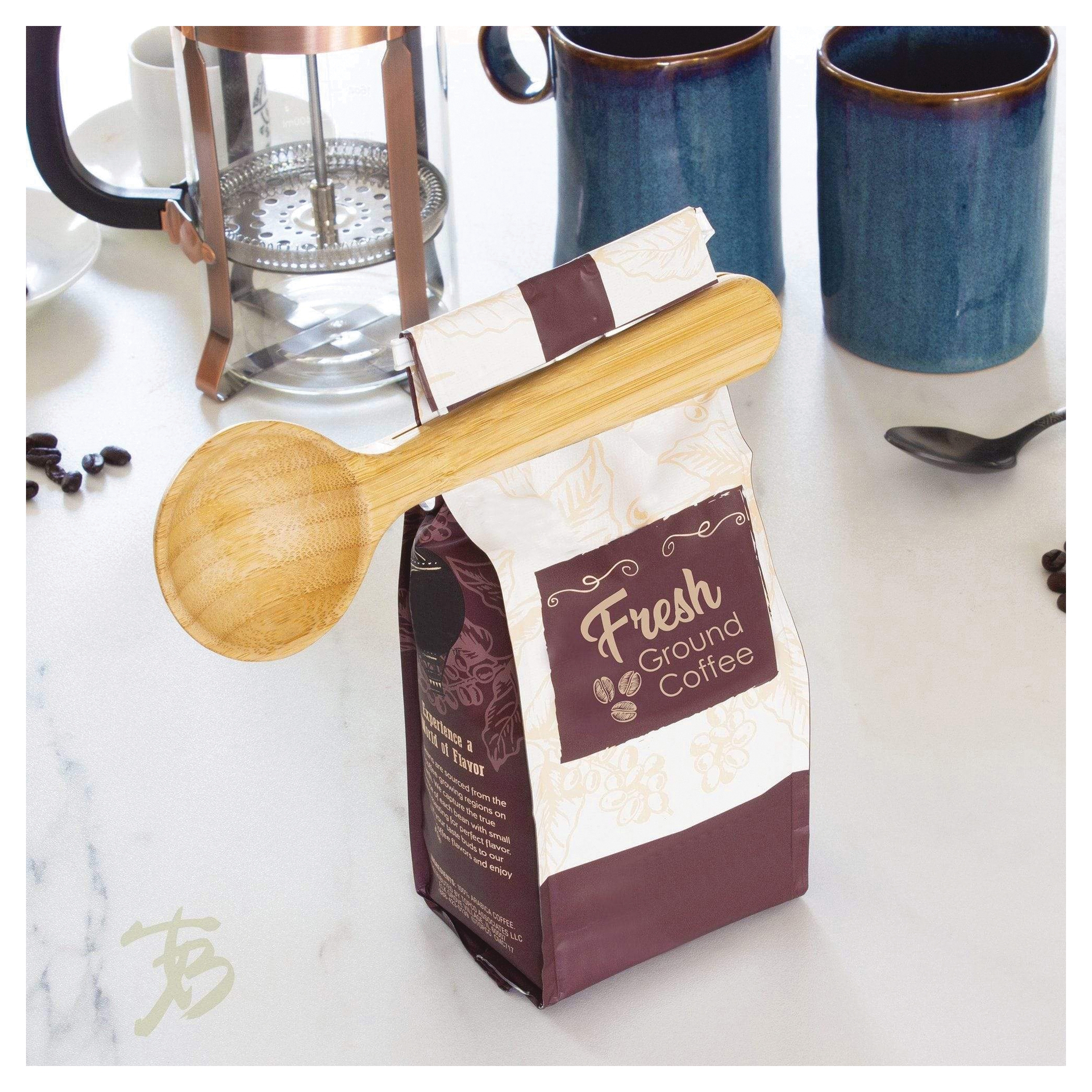 Totally Bamboo 20-2402 Coffee Scoop with Built-In Bag Clip, 1-1/4 in L - 3