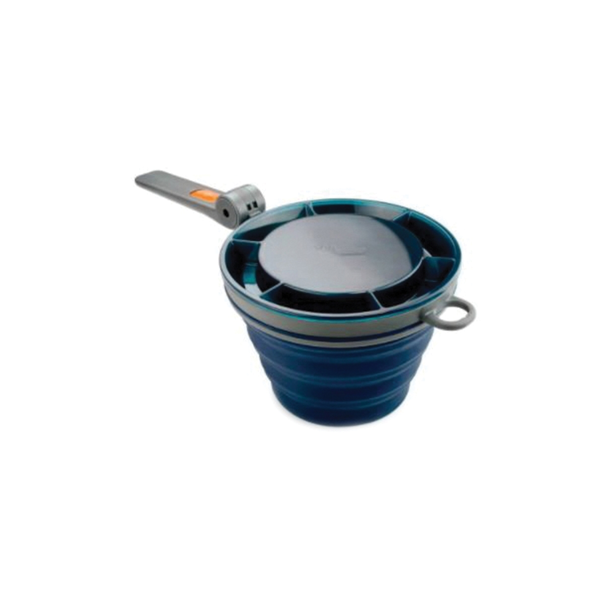 GSI 79202 Collapsible Fairshare Mug, 22 fl-oz Capacity, Sure-Sealing Lid, Silicone, Blue/Clear - 2