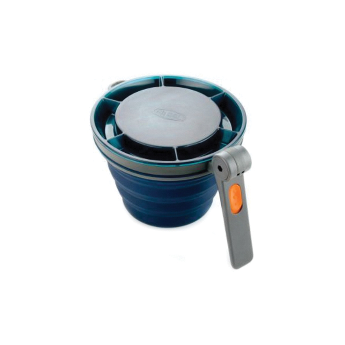 GSI 79202 Collapsible Fairshare Mug, 22 fl-oz Capacity, Sure-Sealing Lid, Silicone, Blue/Clear - 3