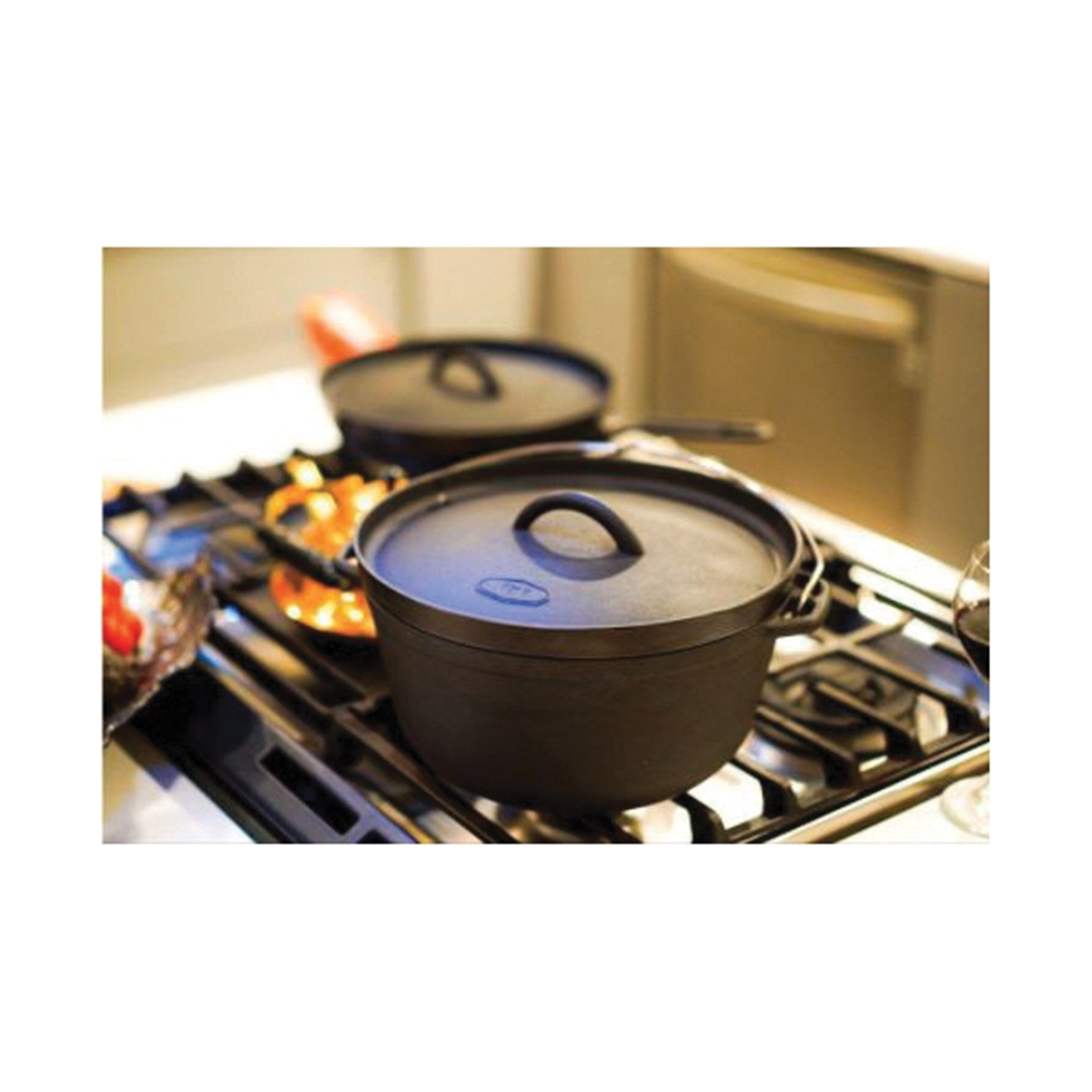 GSI GUIDECAST Series 60600 Dutch Oven, 5 qt Capacity, Cast Iron, Polished - 5