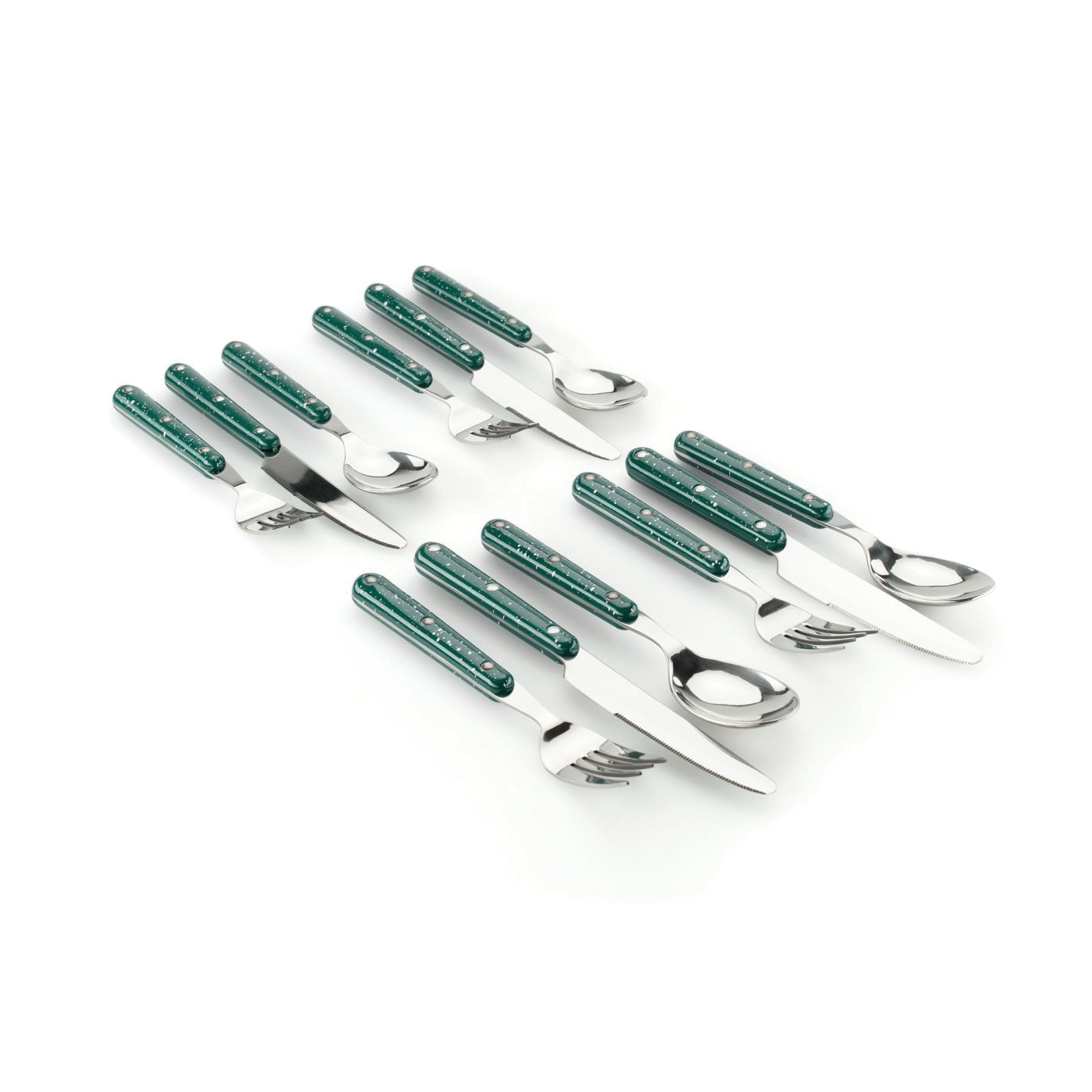 GSI Pioneer Series 25216 Cutlery Set, Stainless Steel, Green, Enameled - 2