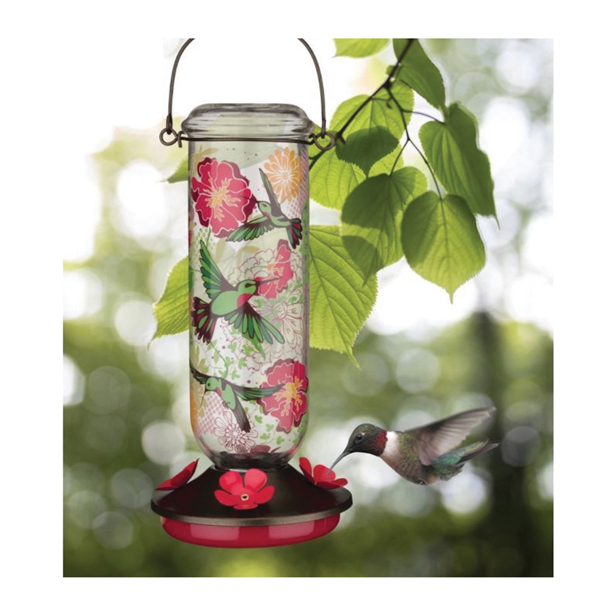 Regal Art & Gift 13144 Bird Feeder, Hummingbird, ABS/Glass/Metal, Scarlet, 10-1/2 in H - 3