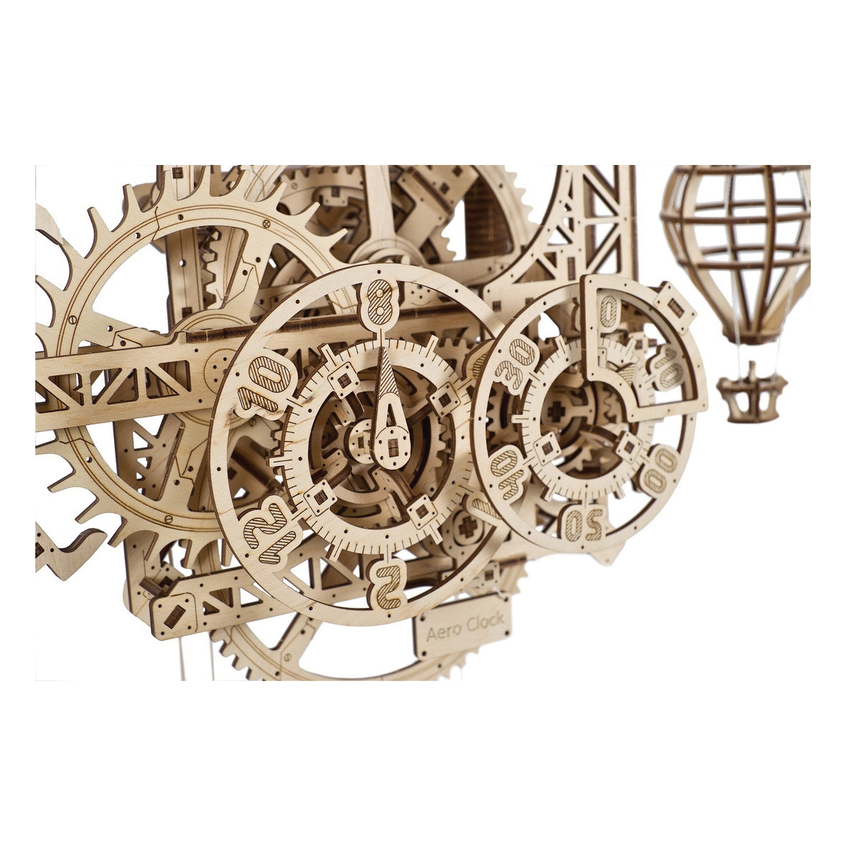 Ugears 4820184121232 3D Mechanical Model Kit, 14 Years and Up, Aero Clock with A Pendulum, Plywood, 320-Piece - 3