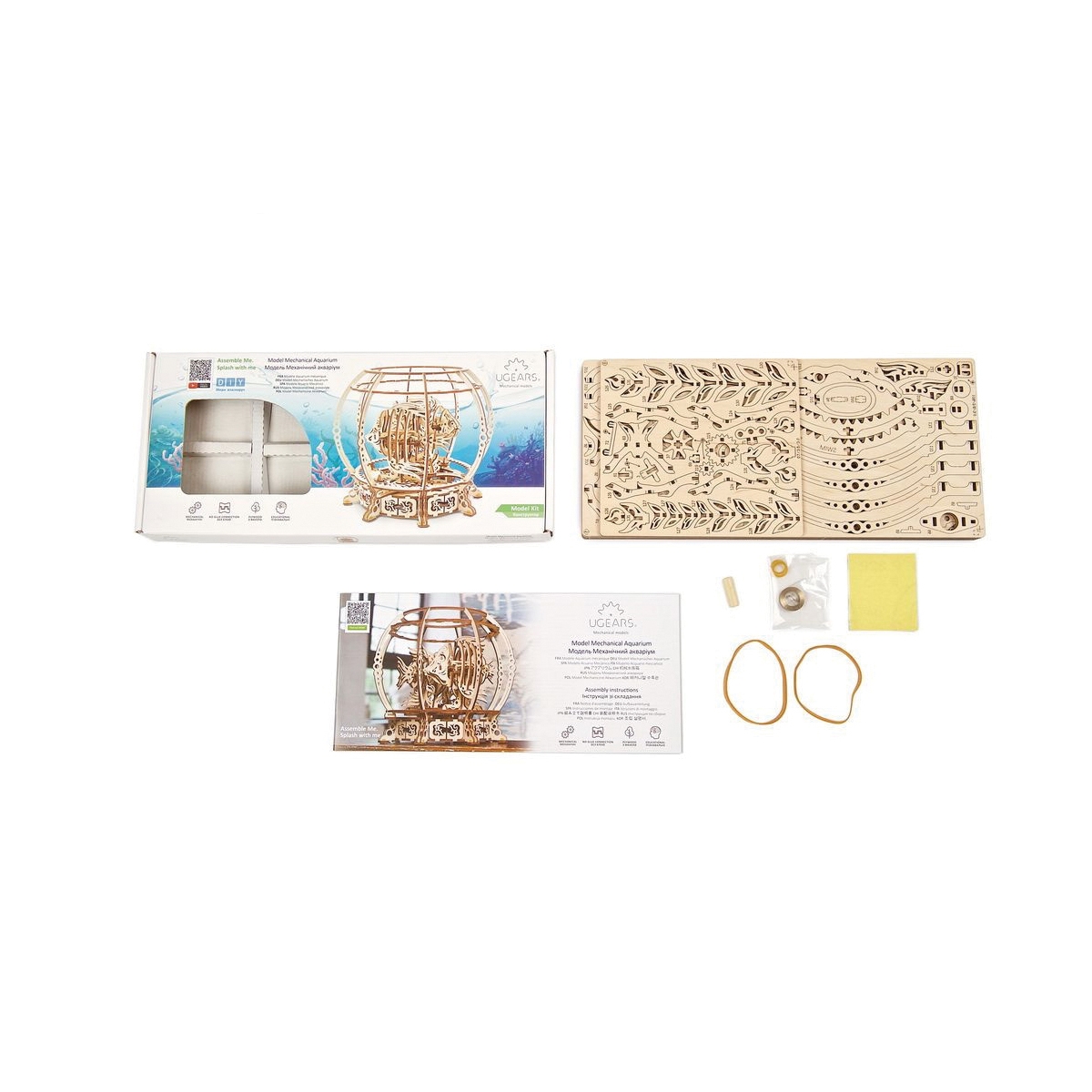 Ugears 4820184121263 3D Mechanical Model Kit, 14 Years and Up, Aquarium, Plywood, 325-Piece - 5