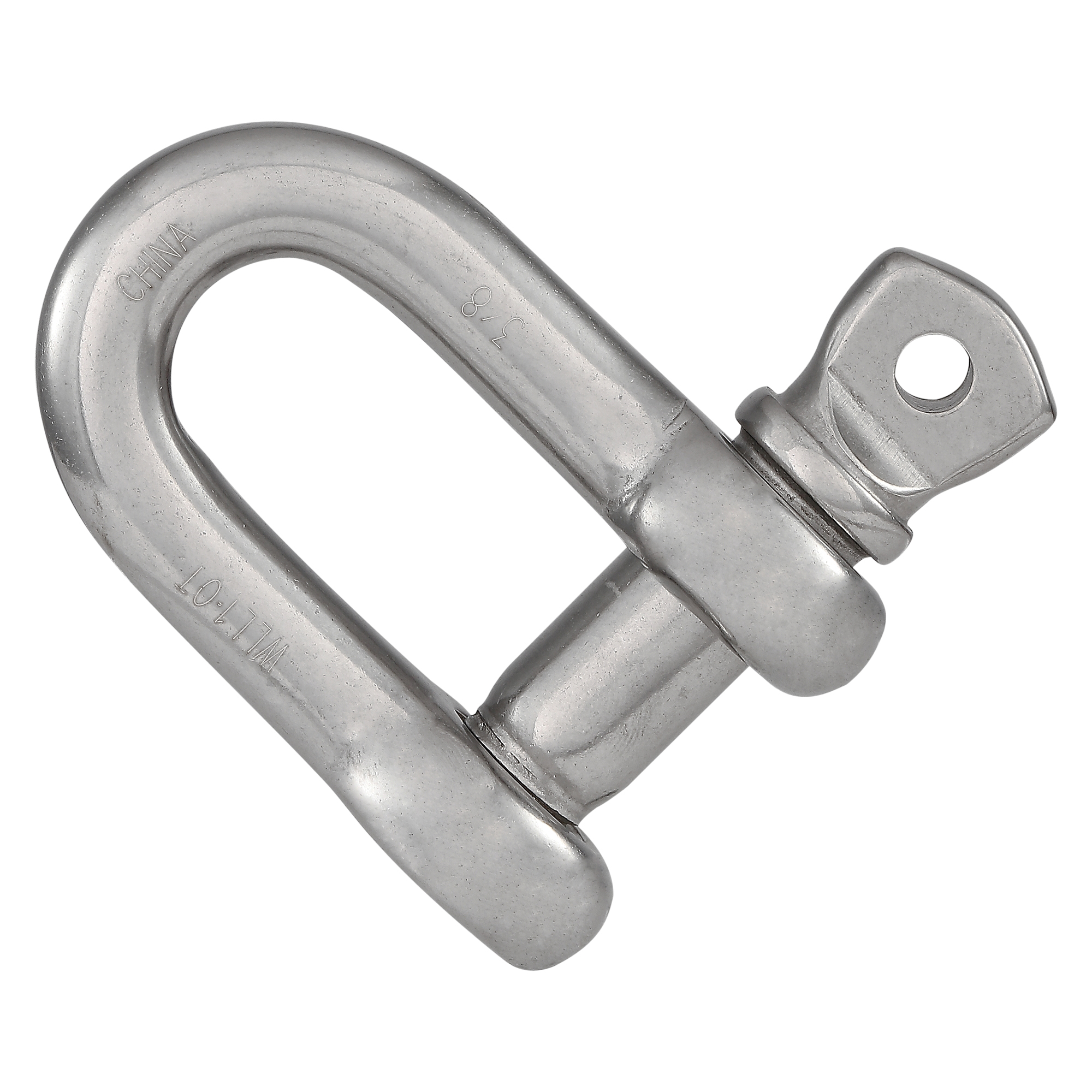 National Hardware N100-356 D-Shackle, 3/8 in, 2000 lb Working Load, 316 Grade, Stainless Steel, Smooth - 2