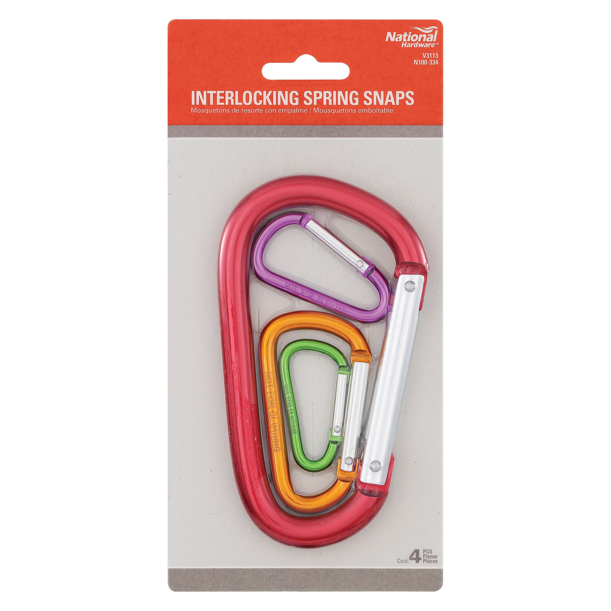 National Hardware N100-334 Assorted Interlocking Spring Snap Assortment, Aluminum/Steel - 3