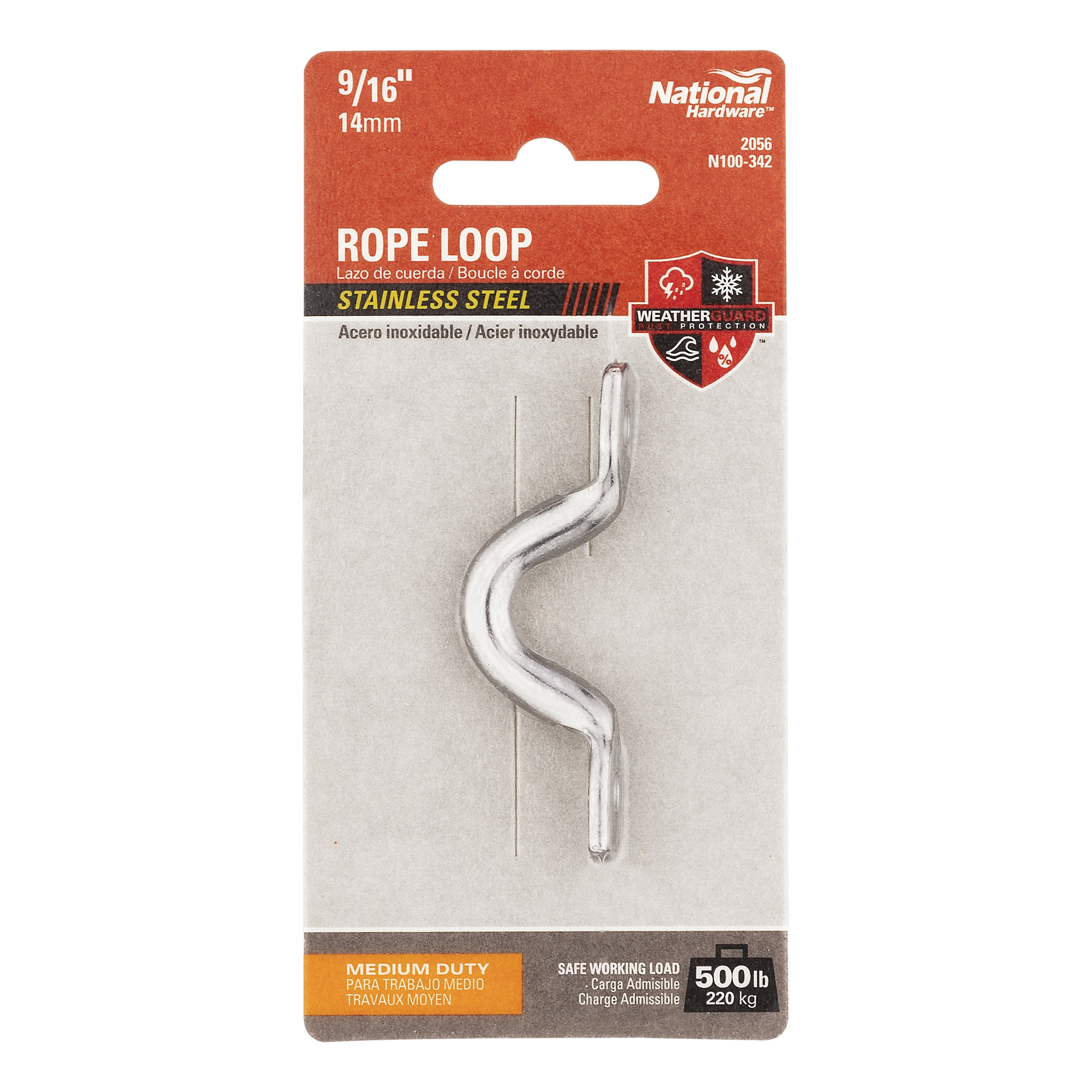 National Hardware N100-342 Rope Loop, 500 lb Working Load, Stainless Steel - 3