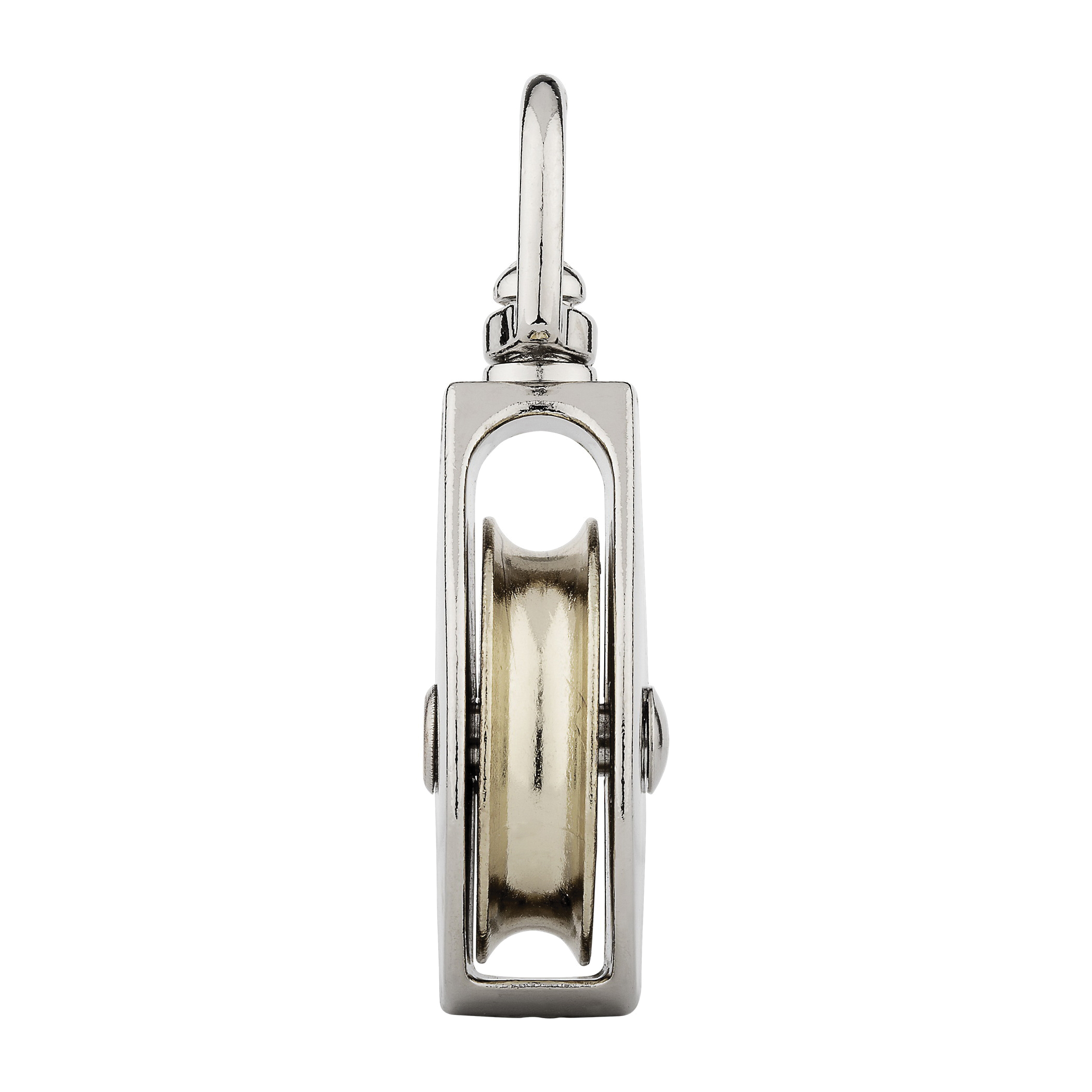 National Hardware N100-296 Pulley, 1/2 in Rope, 55 lb Working Load, 1/2 in L x 1-15/16 in H Sheave, Nickel - 3