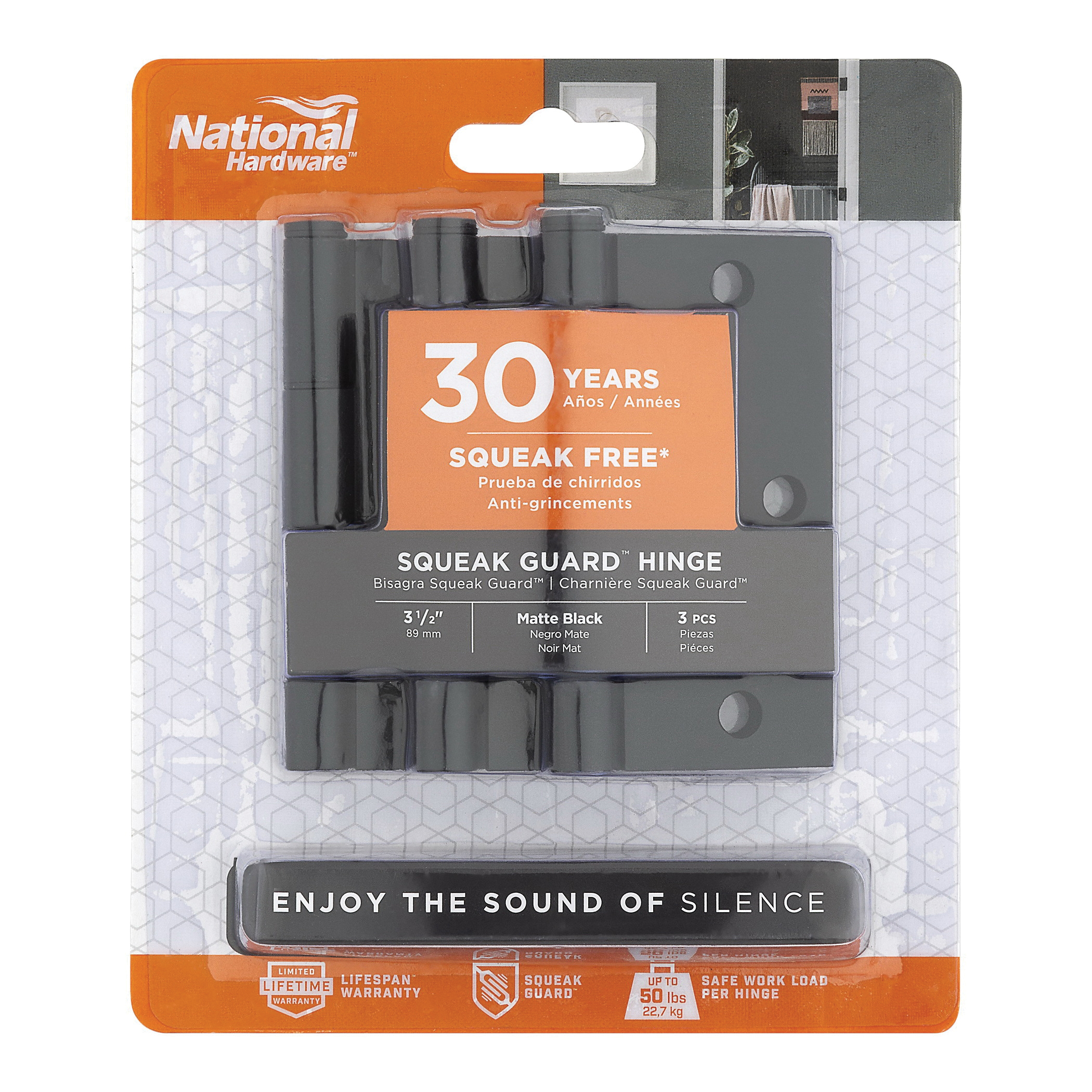 National Hardware N830-445 Door Hinge, 3-1/2 in H Door Leaf, 3/32 in Thick Door Leaf, 3-1/2 in H Frame Leaf, Steel - 3