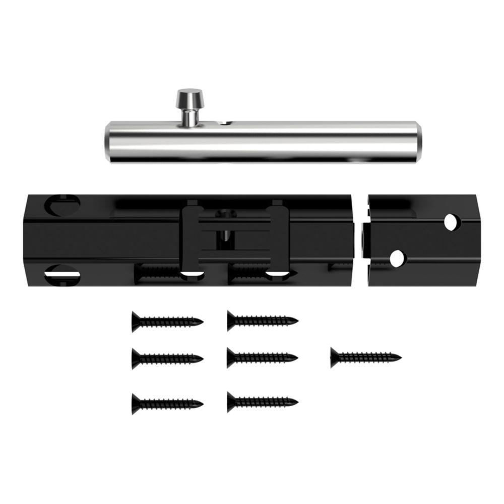 National Hardware N166-001 Lockable Security Bolt, 25/32 in Bolt Head, 6 in L, Steel - 4