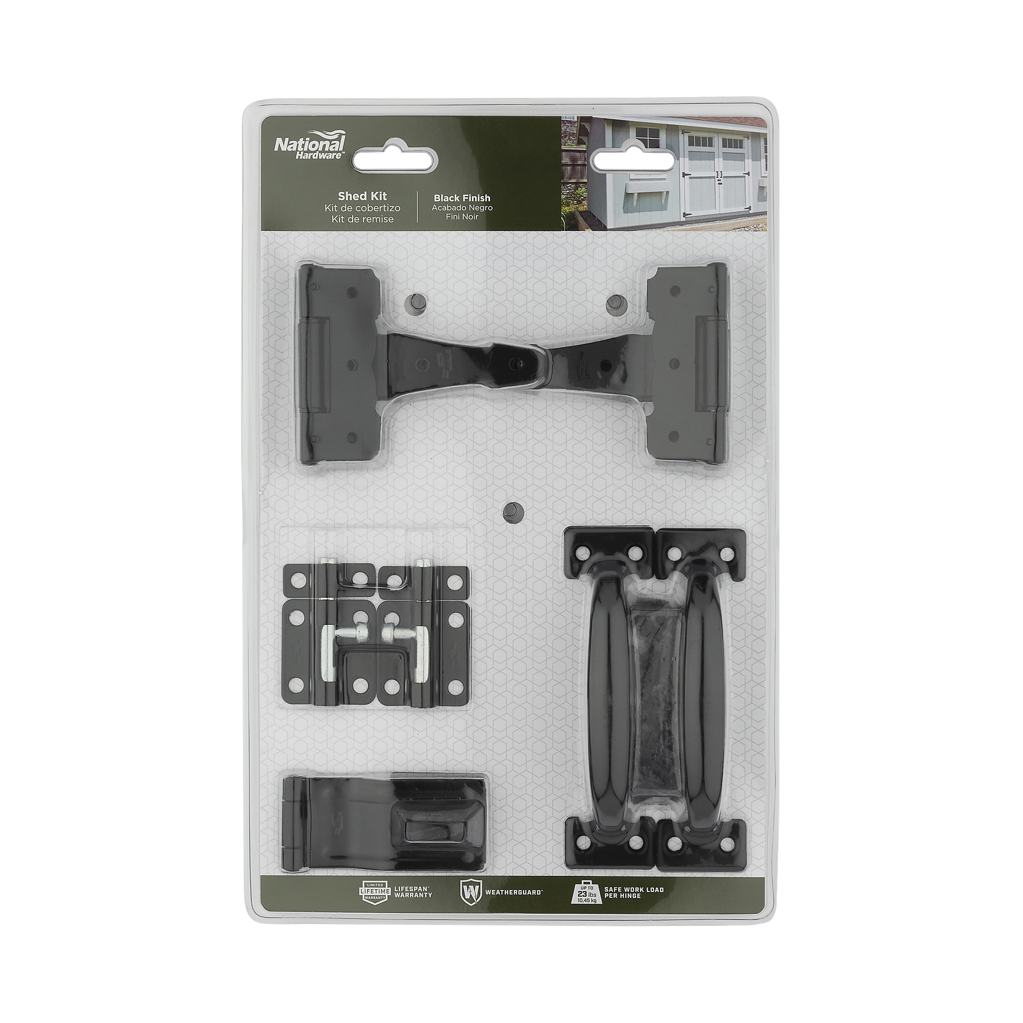 National Hardware N166-006 Shed Kit, Steel, Black, 11-Piece - 2