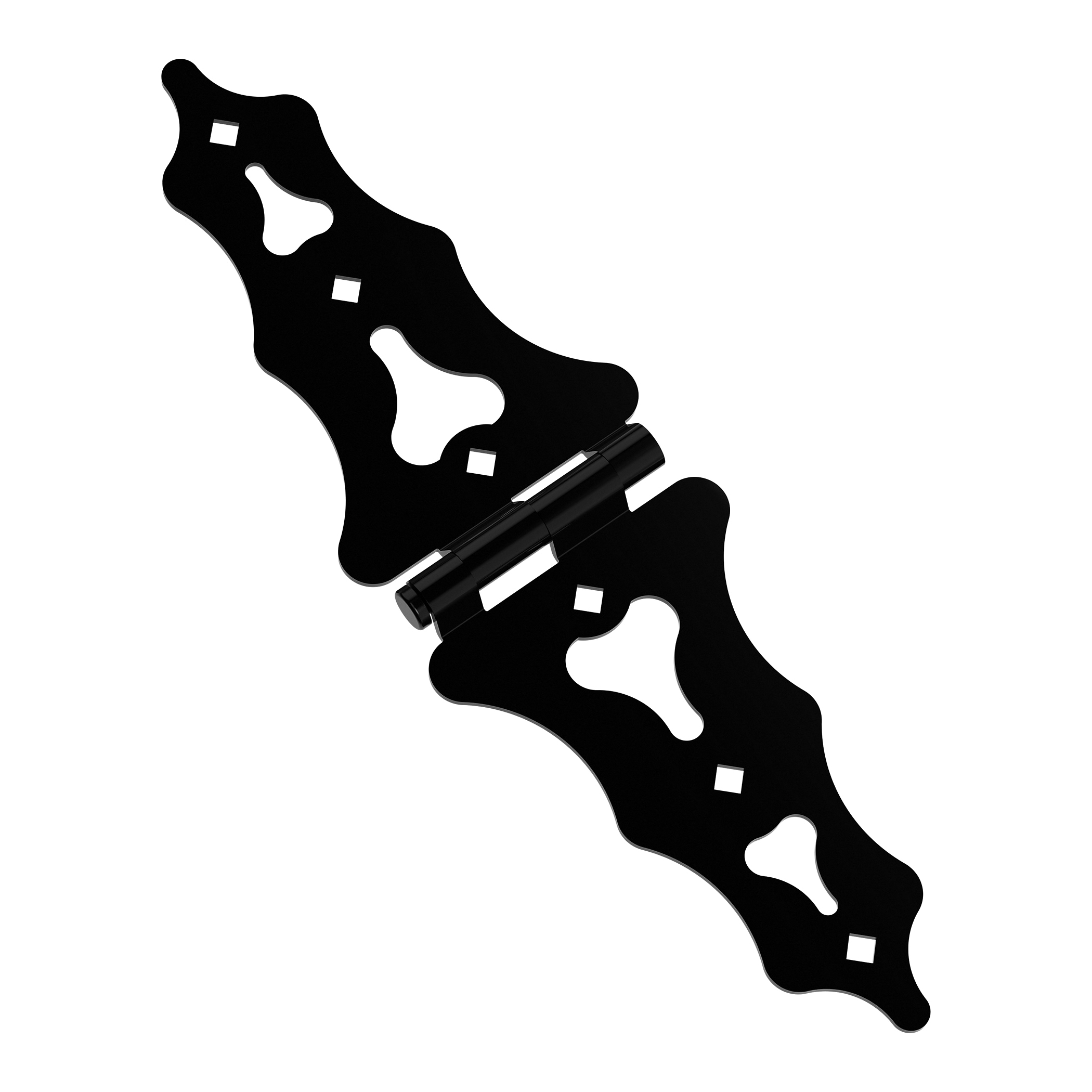 National Hardware N166-011 Ornamental S-Hinge, 6 in W Gate Leaf, 3/32 in Thick Gate Leaf, 6 in W Frame Leaf, Steel - 2