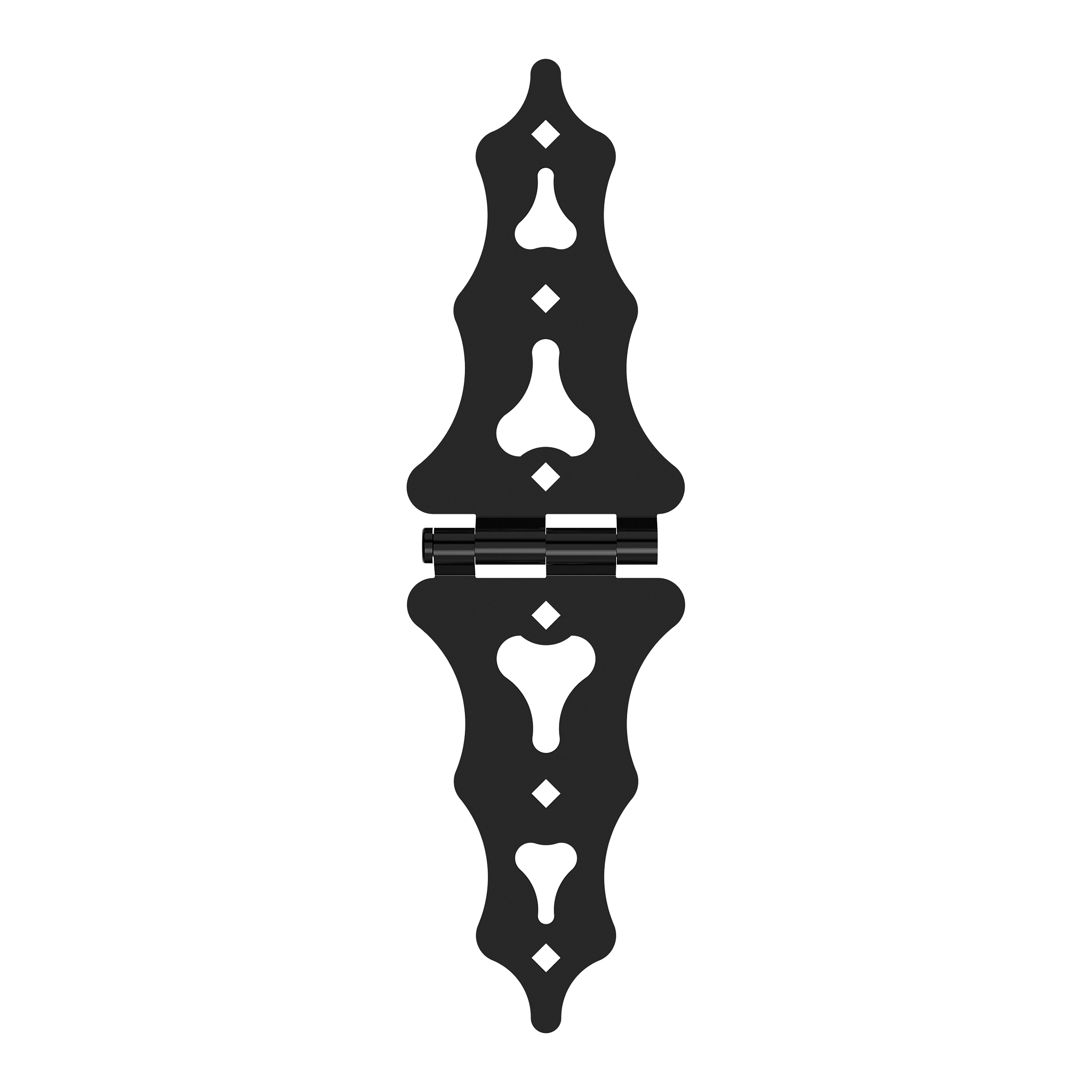 National Hardware N166-011 Ornamental S-Hinge, 6 in W Gate Leaf, 3/32 in Thick Gate Leaf, 6 in W Frame Leaf, Steel - 3