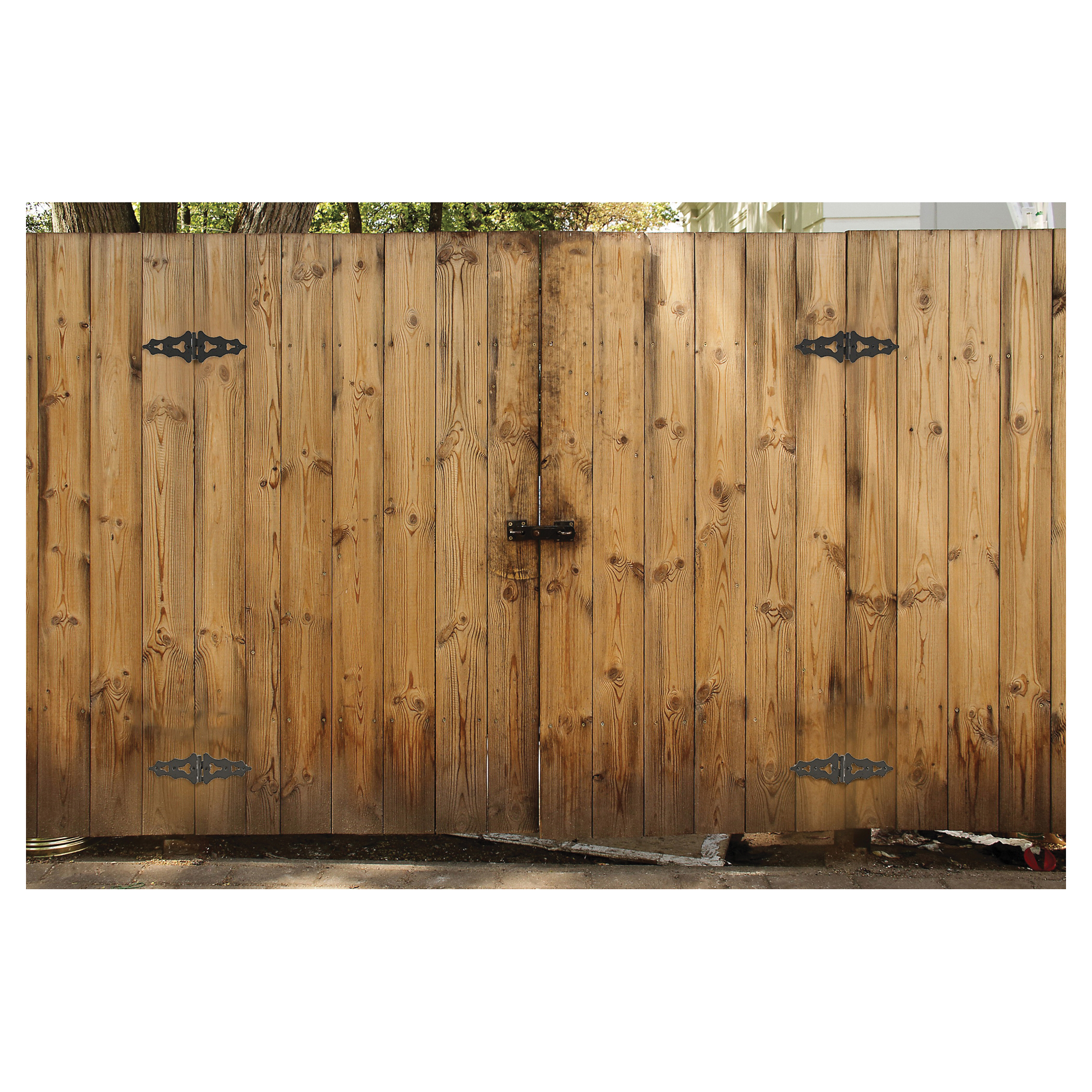 National Hardware N166-011 Ornamental S-Hinge, 6 in W Gate Leaf, 3/32 in Thick Gate Leaf, 6 in W Frame Leaf, Steel - 5
