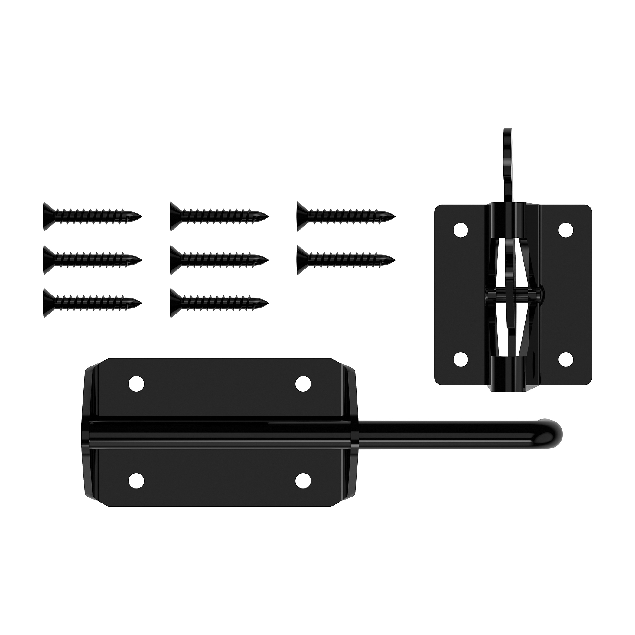 National Hardware N166-015 Gate Latch, 7.302 in L, 3-7/8 in W, Steel, Black - 3