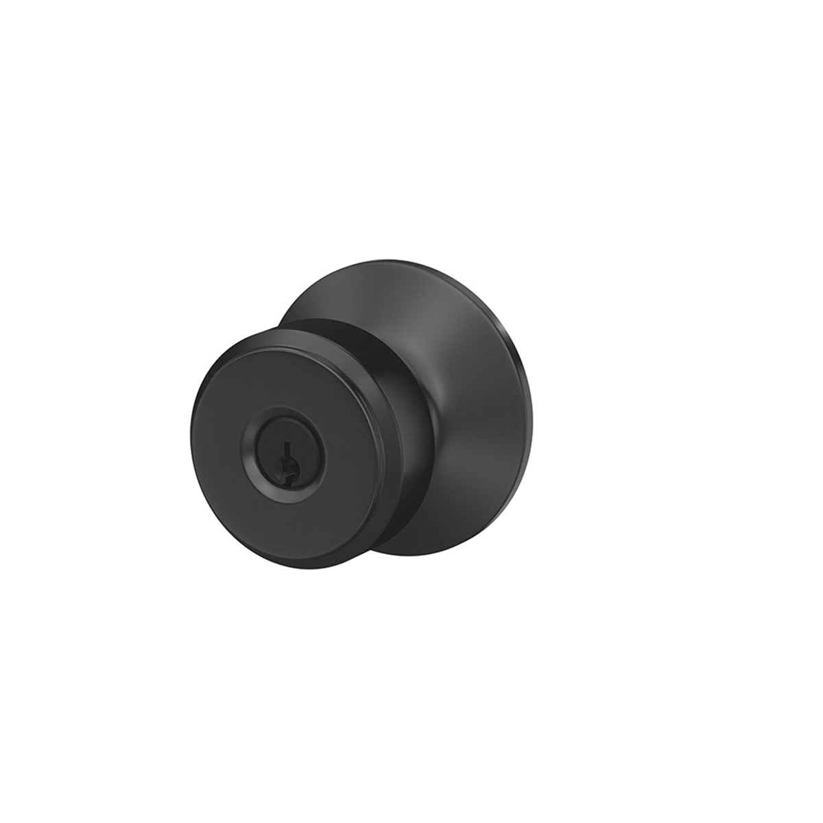 Schlage F Series F51VBWE622 Entry Knob Set, Knob Handle, Matte, Metal, Residential, 2 Grade, Black, Yes - 3