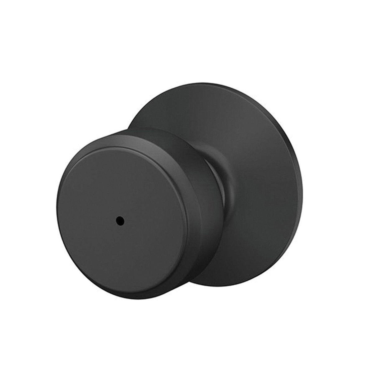 Schlage F Series F40VBWE622 Privacy Lockset, Round Design, Knob Handle, Matte Black, Metal, Yes - 3