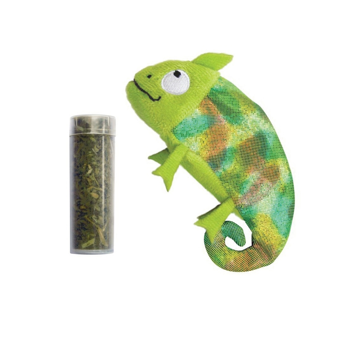 Kong Refillables Critter Series NCM4 Cat Toy, One-Size, Chameleon, Green - 2
