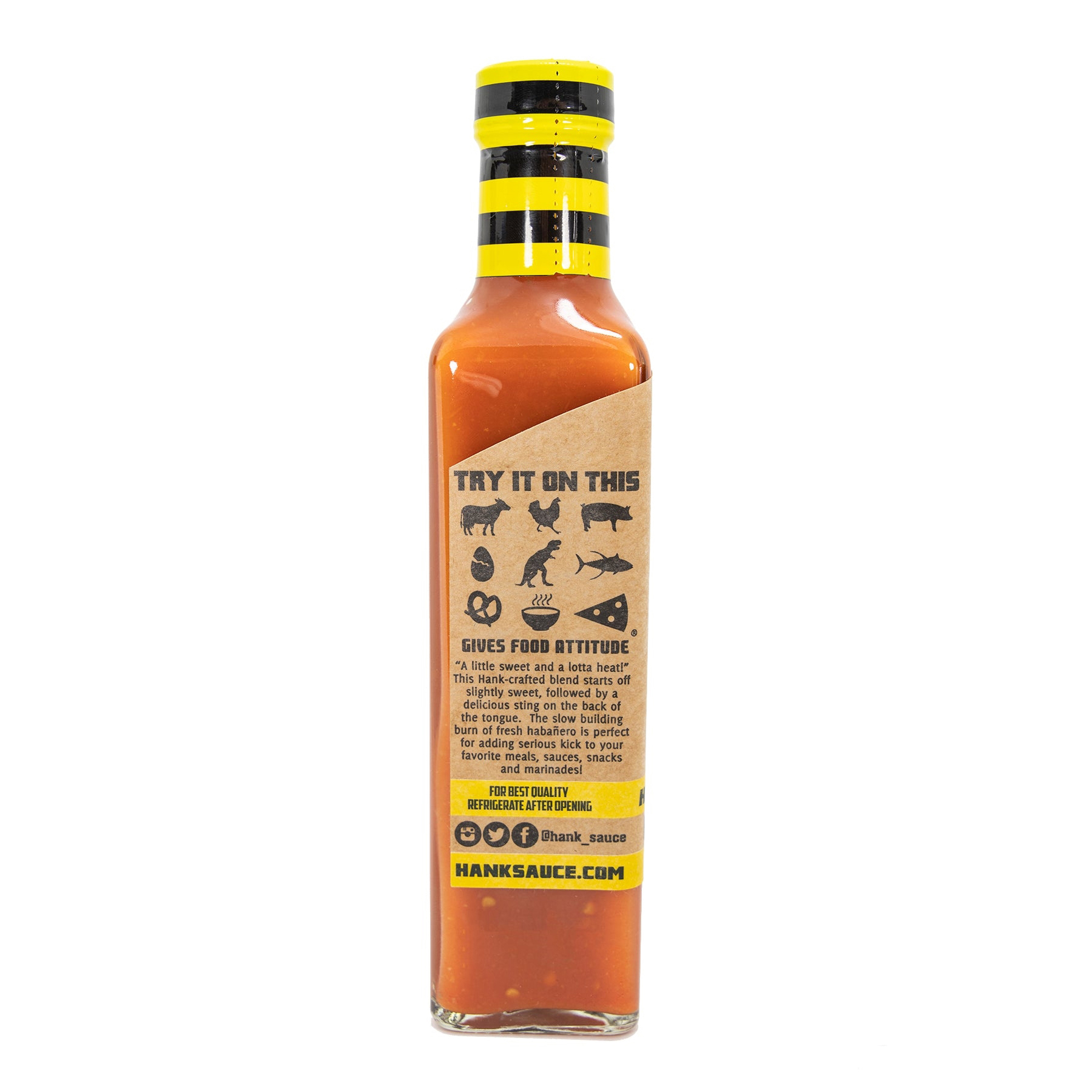 Hank Sauce B07FPYYBRJ Hot Sauce, Honey Habanero, 8 oz, Bottle - 2