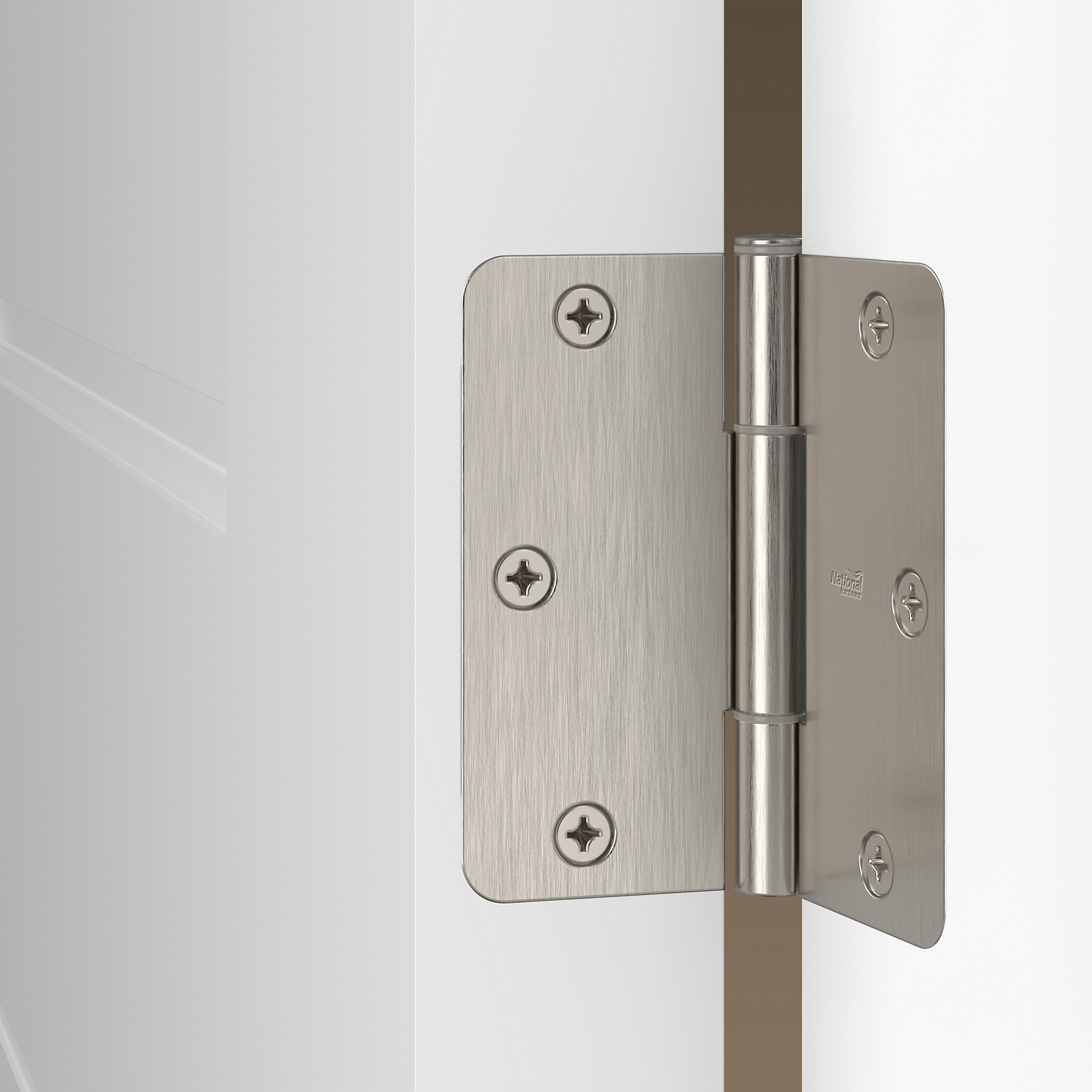 National Hardware N830-450 Door Hinge, 3-1/2 in H Door Leaf, 3/32 in Thick Door Leaf, 3-1/2 in H Frame Leaf, Steel - 5