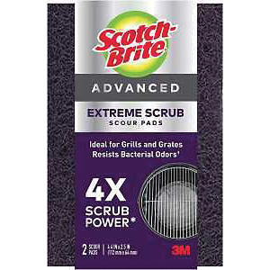Scotch-Brite 77222-R Extreme Scrub Scour Pad, 4.4 in L, 2-1/2 in W, Purple - 1