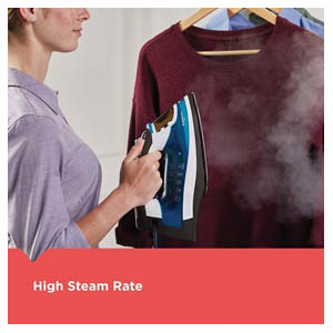 Black+Decker ICR19XS One Step Steam Cord Reel Iron, 1200 W, Blue, Stainless Steel - 5