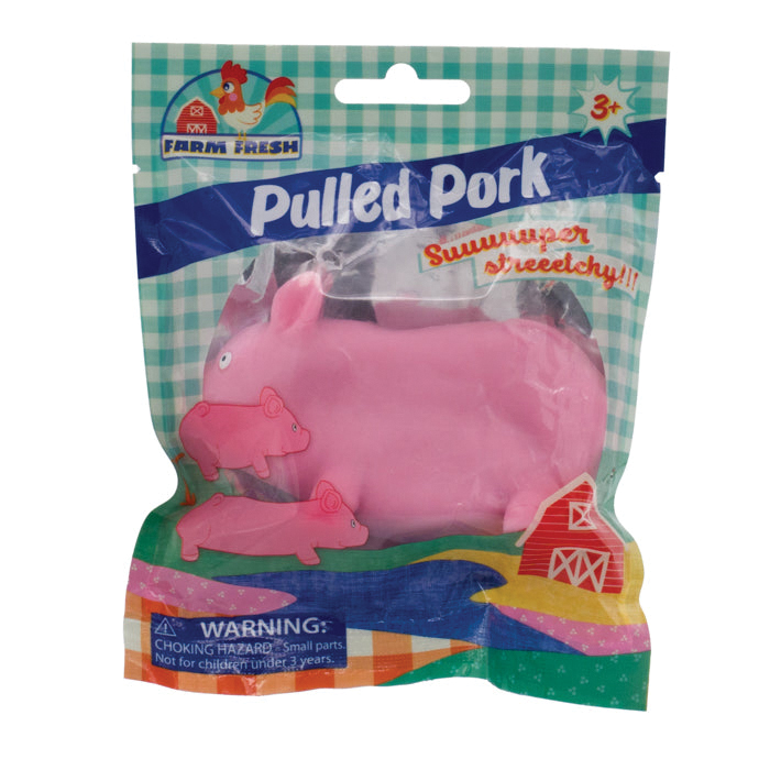 Toysmith 5775 Pulled Pork Animal Toy, 3 Years and Up, 3-1/2 in, Pig, Sand/Thermoplastic Rubber - 5