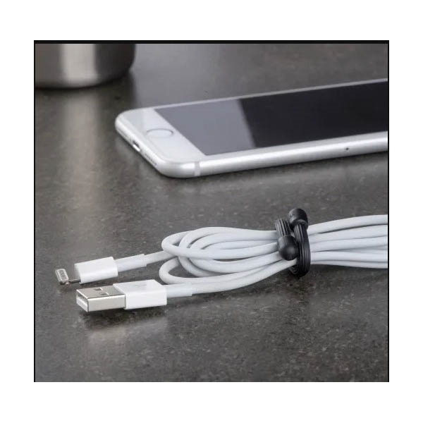 Gear Tie GTPP12-01-6R8 Twist Tie, 3/8 in W, 12 in L, Rubber, Black - 2