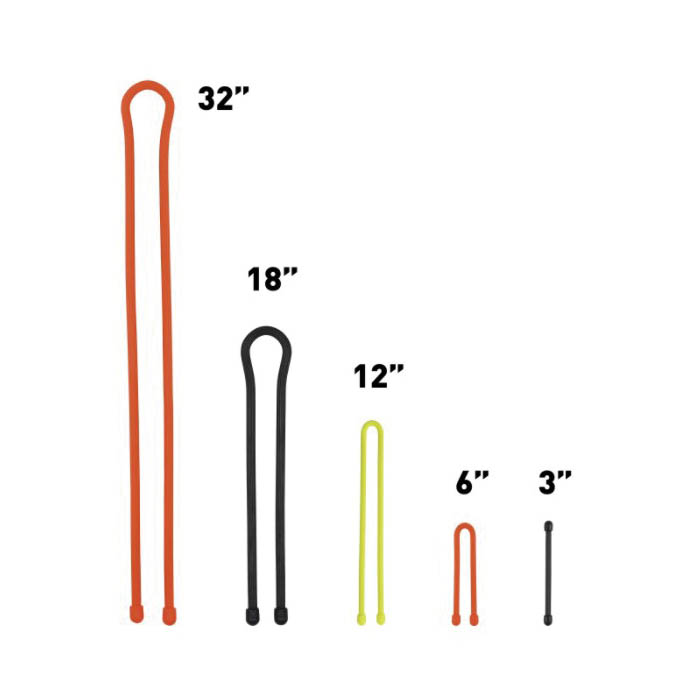 Gear Tie GTPP3-A2-R8 Twist Tie, 1 in W, 3 in L, Rubber, Assorted - 5