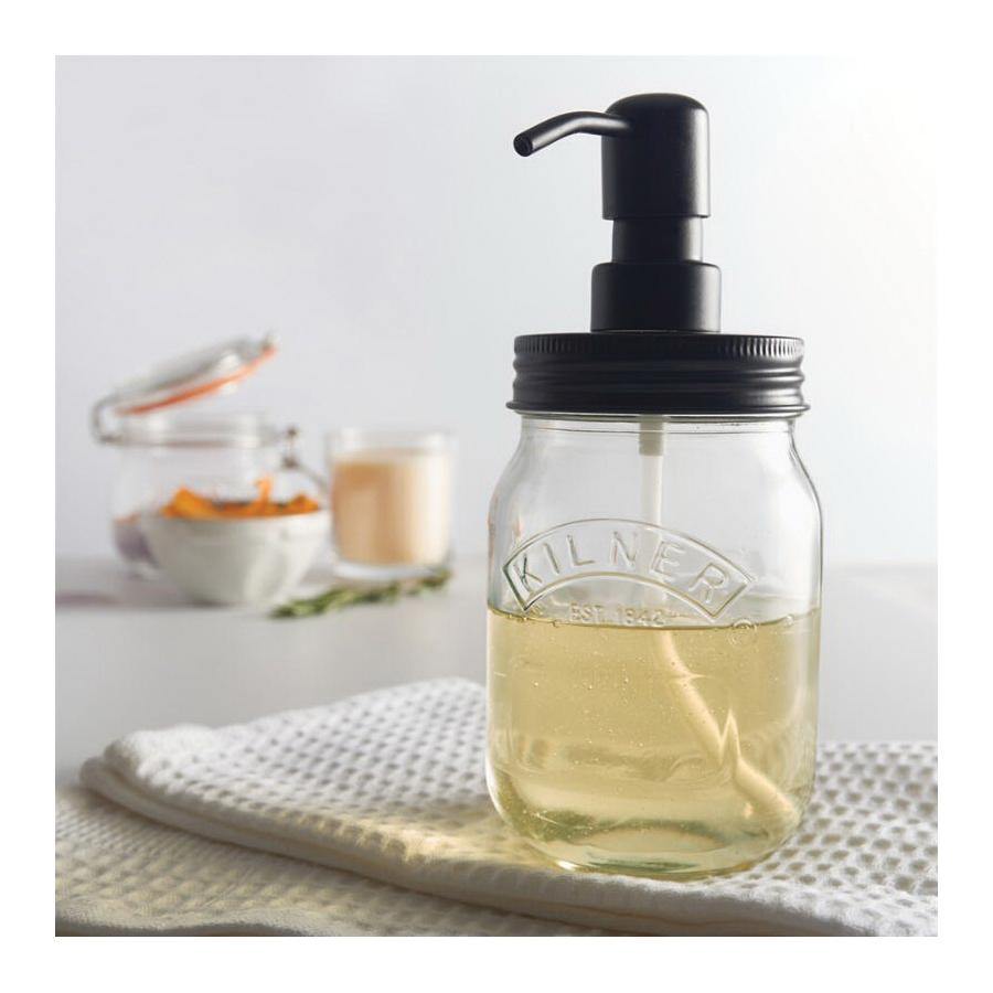 Kilner 0025.059U Liquid Soap and Lotion Dispenser, 500 mL, Glass/Stainless Steel - 3