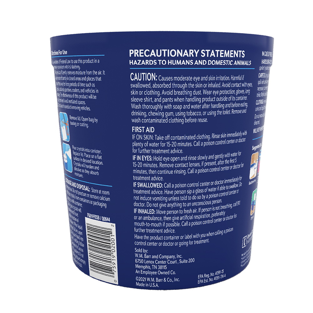 DampRid FG01FFESB Refillable Moisture Absorber, 10.5 oz Tub, Solid, Fragrance-Free - 2