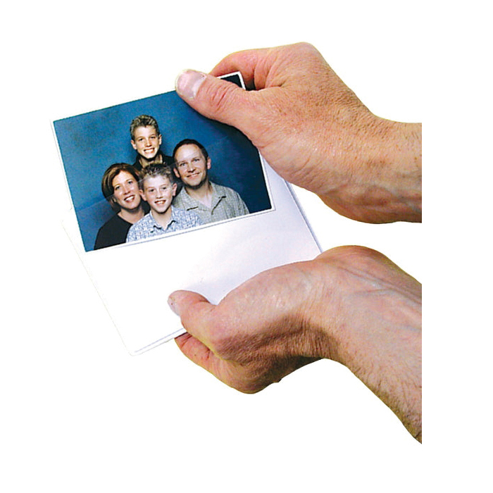 Magnet Source 08151 Series Magnetic Photo Pocket, 5 in L x 3.5 in W x 0.02 in THK Dimensions, Plastic/Vinyl, Clear/White - 5