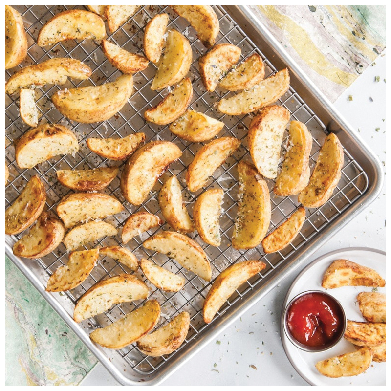 Nordic Ware Naturals 43172 2-Piece Half Sheet with Oven-Safe Non-Stick Grid, 17.9 in L, 12.9 in W, Aluminum/Steel - 2