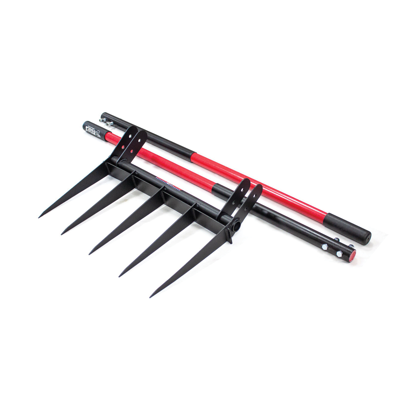 BULLY Tools 92627 Broadfork, 20 in W Tine, 11 in L Tines, Fixed Tine, 5-Tine, Steel Tine, Steel - 4