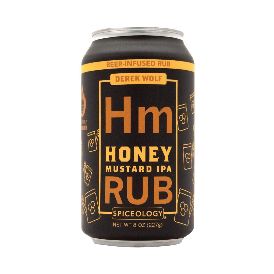 Spiceology Derek Wolf 10554 BBQ Rub, Honey Mustard IPA, 8 oz Jar - 2