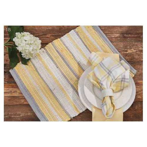 Park Designs Meadowlark 4967-020 Napkin, 18 in L, 18 in W, Gray/White/Yellow - 4