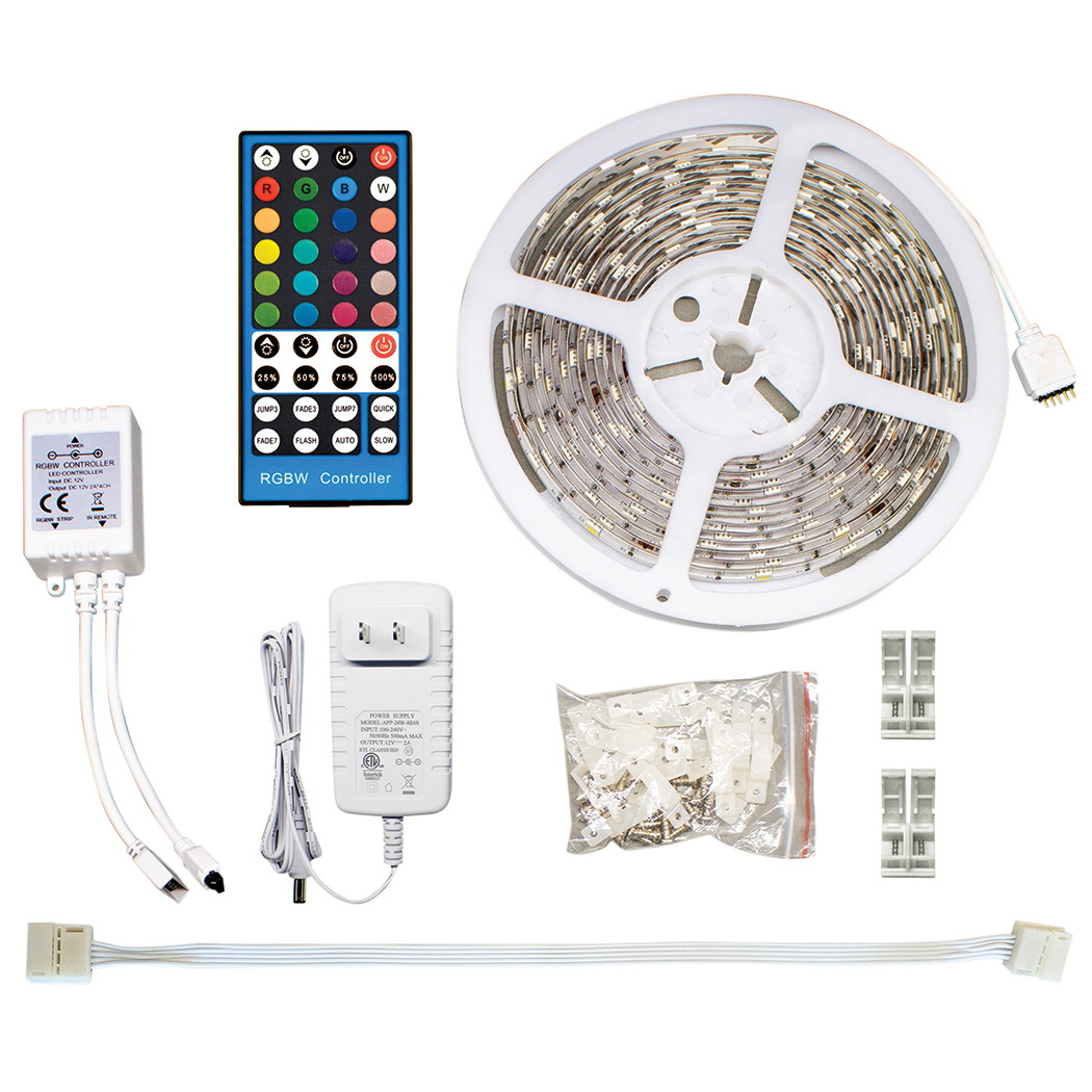 GT-Lite GT-LTP-3 Tape Light with Remote, 12 VDC, 23 W, LED Lamp, Blue/Green/Red/Warm White Light, 800 Lumens - 2