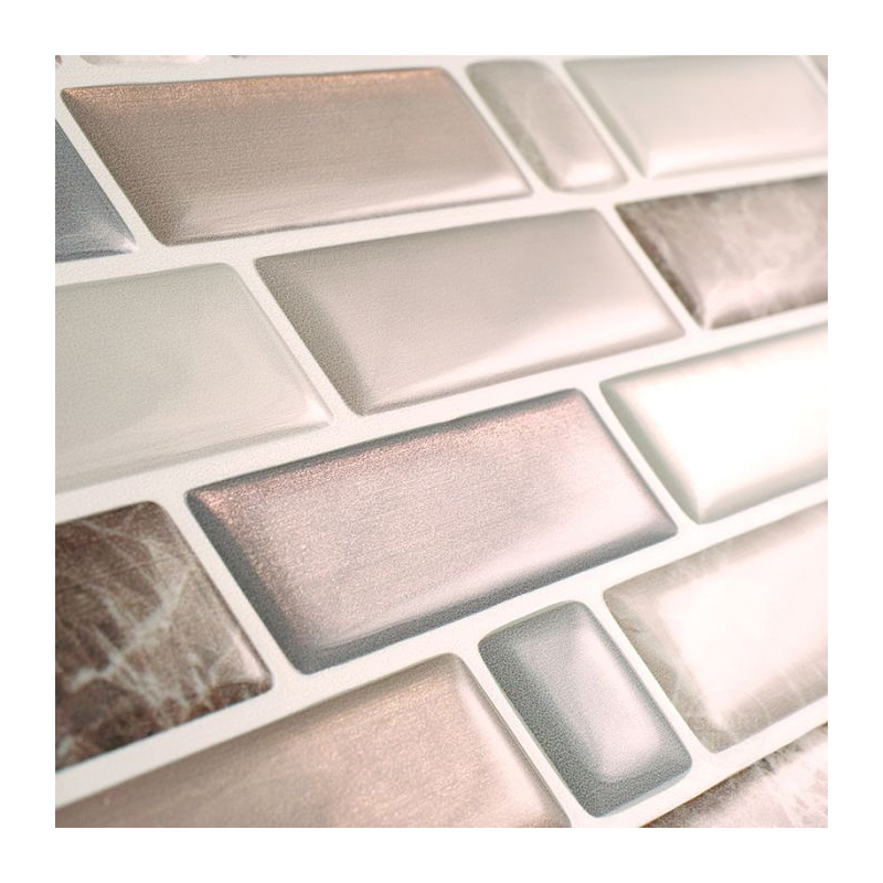 Smart Tiles Mosaik Series SM1097-4 Wall Tile, 9.36 in L Tile, 9.73 in W Tile, Straight Edge, Crescendo Terra Pattern - 3