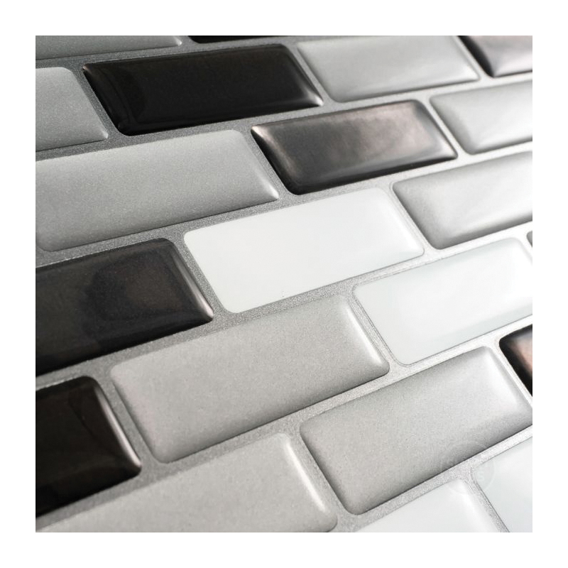 Smart Tiles Mosaik Series SM1030-4 Wall Tile, 9.1 in L Tile, 10.2 in W Tile, Straight Edge, Murano Metallik Pattern - 2