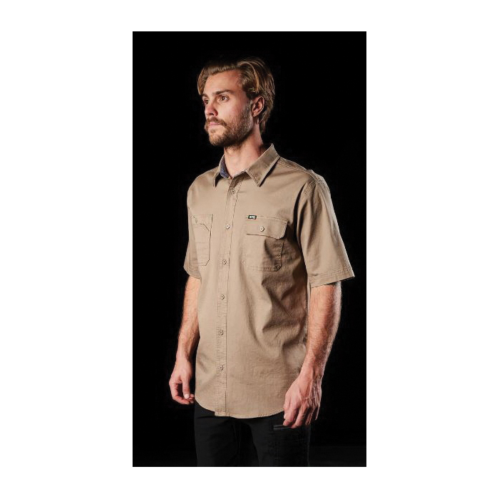 FXD SSH.1-KHAKI-L Shirt, L, Cotton, Khaki, Roll, Short Sleeve, Tailored Fit - 2