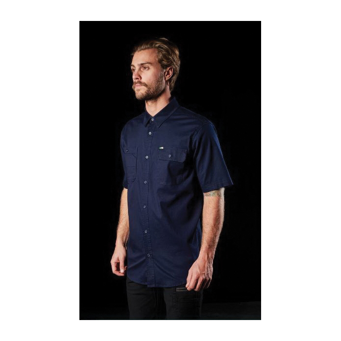FXD SSH.1-NAVY-S Shirt, S, Cotton, Navy, Roll, Short Sleeve, Tailored Fit - 2