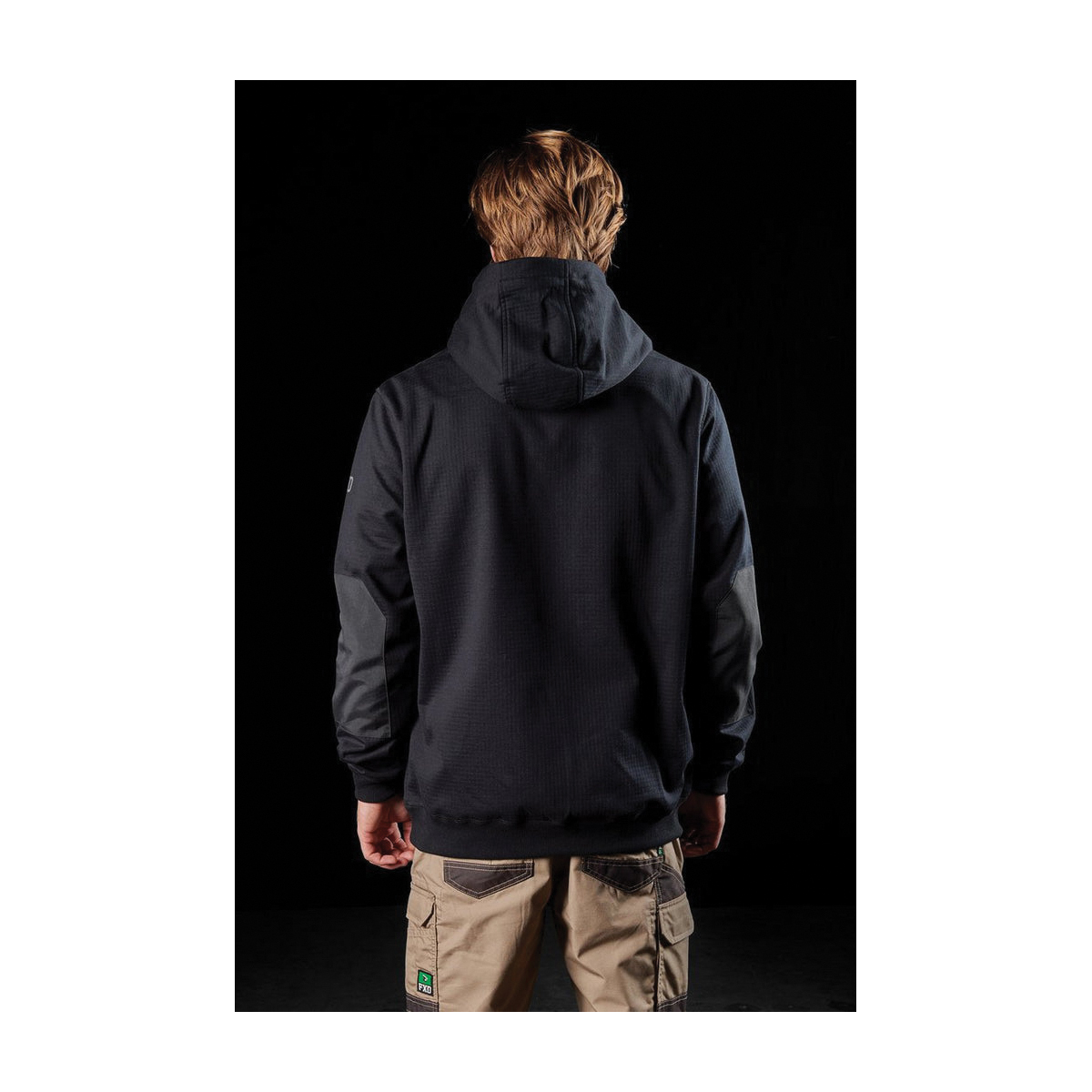 FXD WF.1-BLK-M Sweatshirt, M, Fleece, Black, Hooded Collar - 3