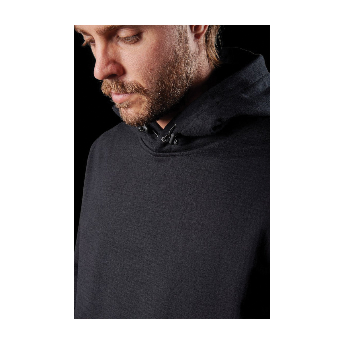 FXD WF.1-BLK-M Sweatshirt, M, Fleece, Black, Hooded Collar - 4