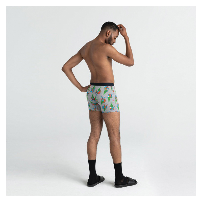 Saxx Vibe Series SXBM35-PDH-S Boxer Briefs, S, Elastane/Viscose Fabric, Gray Heather, 30 to 32 in, 5 in L - 1