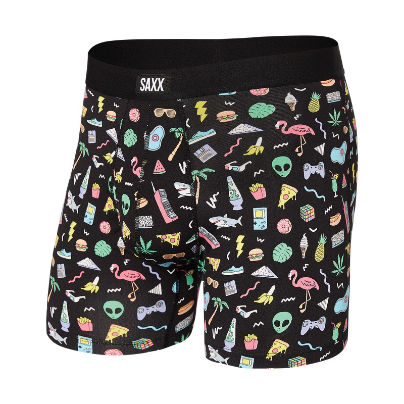 Saxx Daytripper Series SXBB11F-FBB-S Boxer Briefs, S, Black, Elastane/Polyester, 30 to 32 in Waist - 4