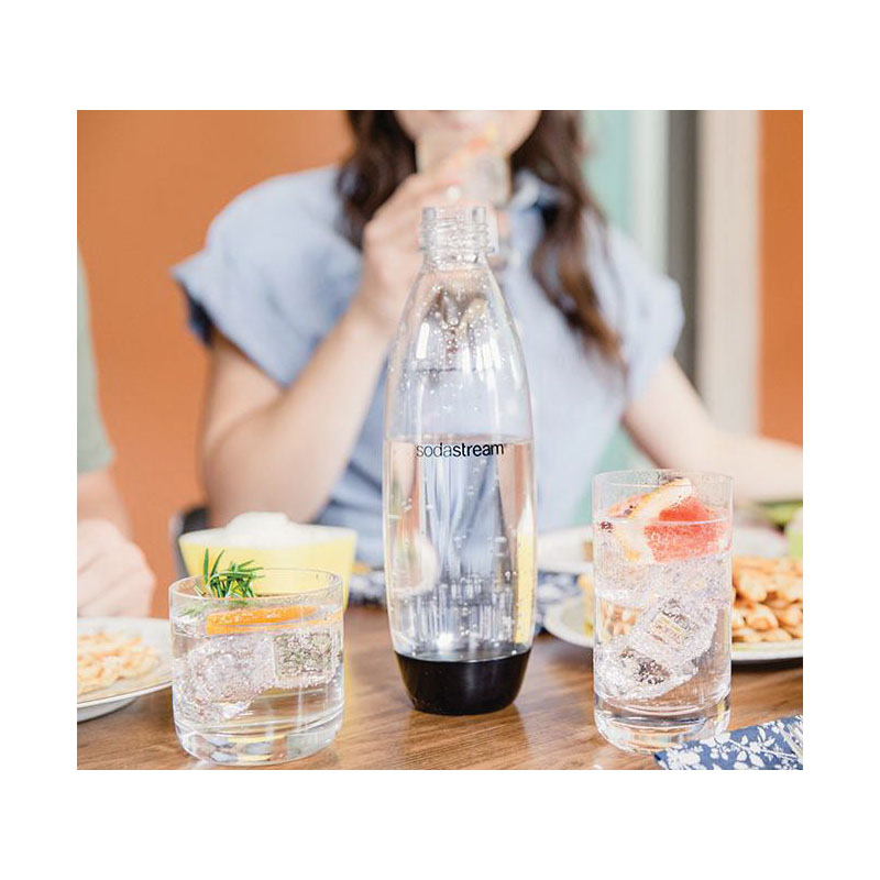 Sodastream 1741260010 Slim Carbonating Bottle, 1 L Capacity, Plastic, Black - 2