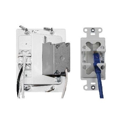 On-Q CPT306WV1 TV Power and Cable Management Kit, 125 VAC, NEMA: 5-15R, White - 3