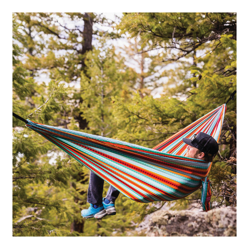 Grand Trunk TRUNKTECH TTSUMMER Double Hammock, 11 ft L, 6 ft 6 in W, 500 lb, Loop End, Diamond Ripstop Nylon, Summer - 1